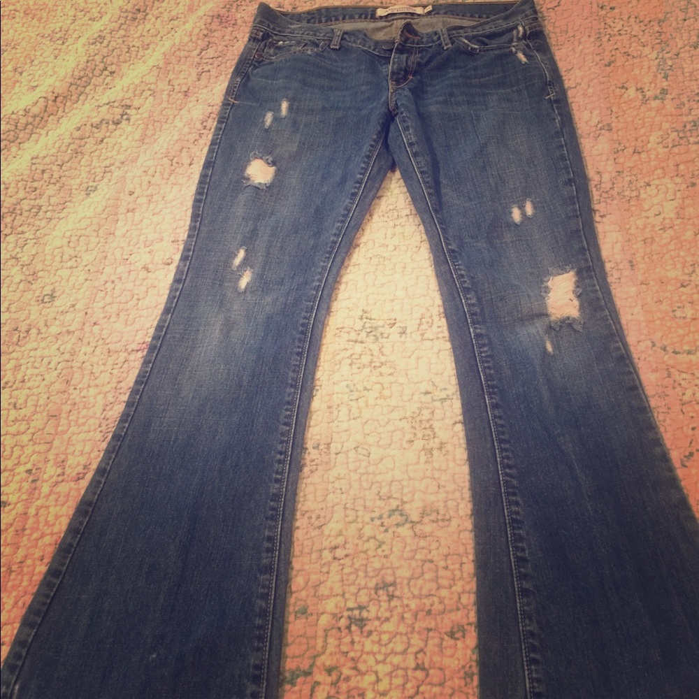 Abercrombie & Fitch low rise flared ankle jeans